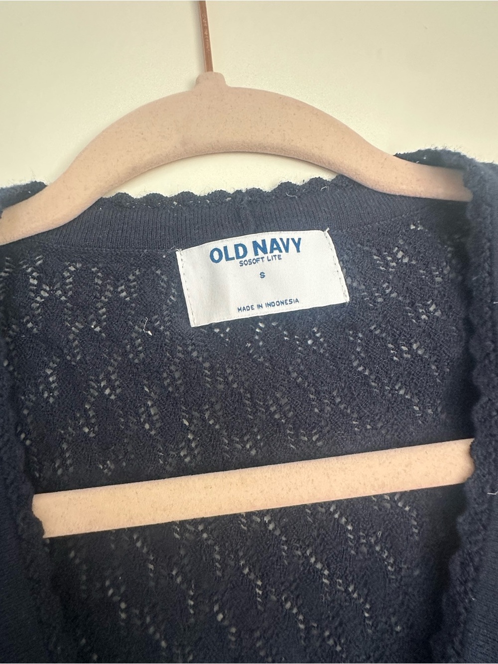 Old Navy Black Pointelle V-Neck Button-Up Cardigan - Picture 2 of 3